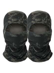 3件套迷彩拉法帽滑雪面罩，男女通用，防紫外线，适用于军事战术、骑行、狩猎、单板滑雪