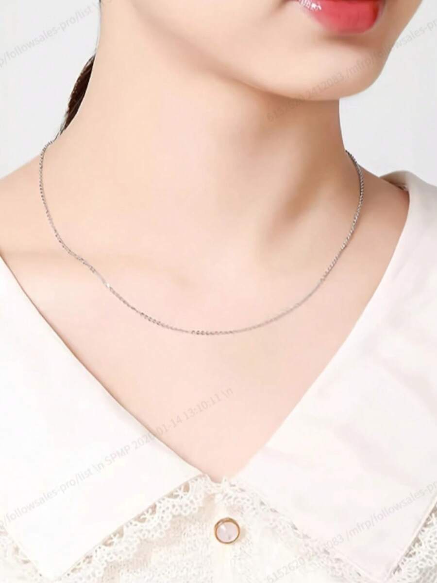 1 chiếc dây chuyền tối giản tinh tế, nhẹ nhàng, sang trọng, thiết kế độc đáo, phù hợp để đeo hàng ngày, món quà tuyệt vời dành cho bạn gái. - vòng cổ - Xem 1