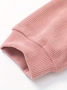 Spring Fall Oversized Ribbed Crew Neck Top  Workout Tops Women  Workout Tops  Long Sleeve Tops Women   Sweaters For Women(If You Prefer The Relaxed Fit As Shown In The Picture, We Suggest Ordering 1–2 Sizes Up.) - Pink - View 5