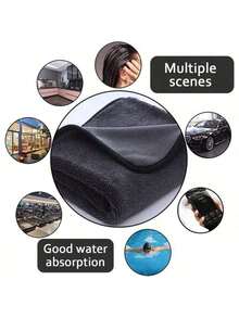 YITUMU 1条超细纤维洗车巾 - 特大号擦车巾，柔软、超强吸水、速干、不掉毛、不刮伤车身