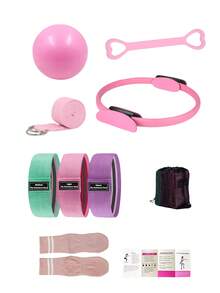 The Pilates Set (Women's Home Exercise Set) Includes Pilates Rings, Squat Resistance Bands, Stretching Ropes, Yoga Socks, Stretching Belts, And Yoga Balls. - Multicolor - View 2