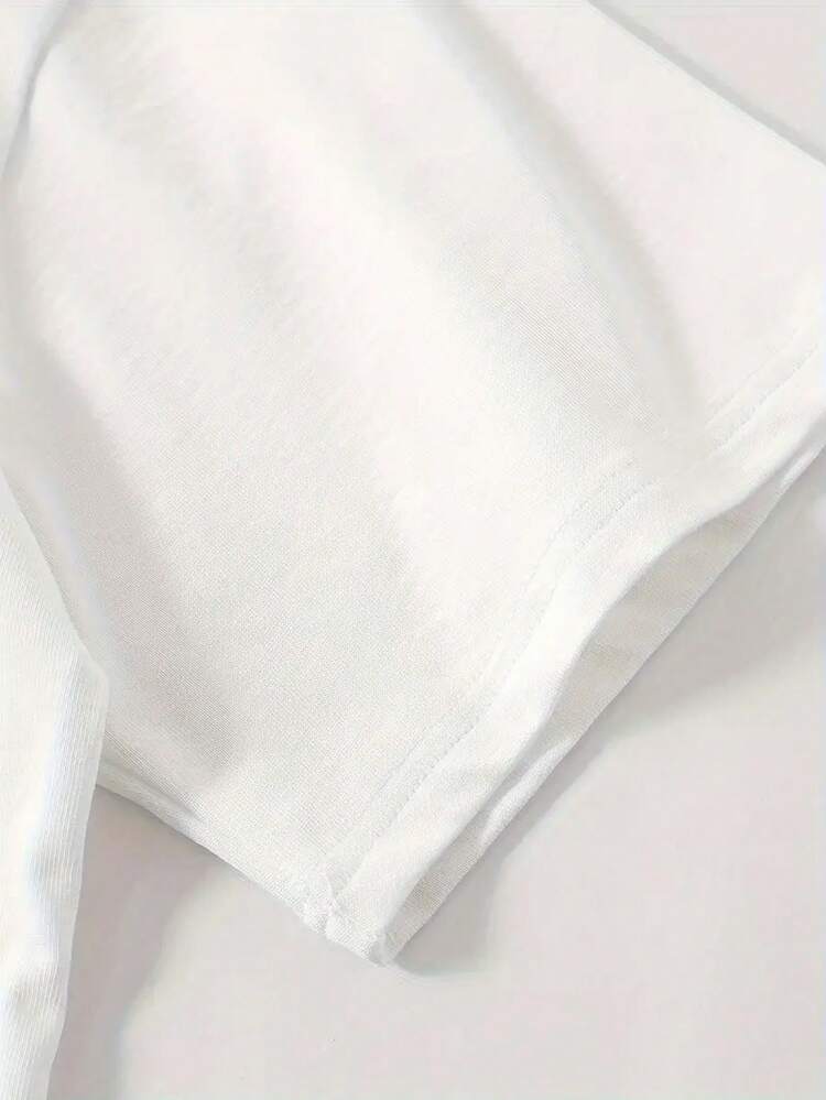 Playera Blanca de Mujer con Estampado de Flores Efecto Brillante, Camiseta Aesthetic de Manga Corta Suave y Transpirable, Top Moderno de Flores Blanco y Negro, Blusa Casual Elegante de Moda - Blanco - Añade 3