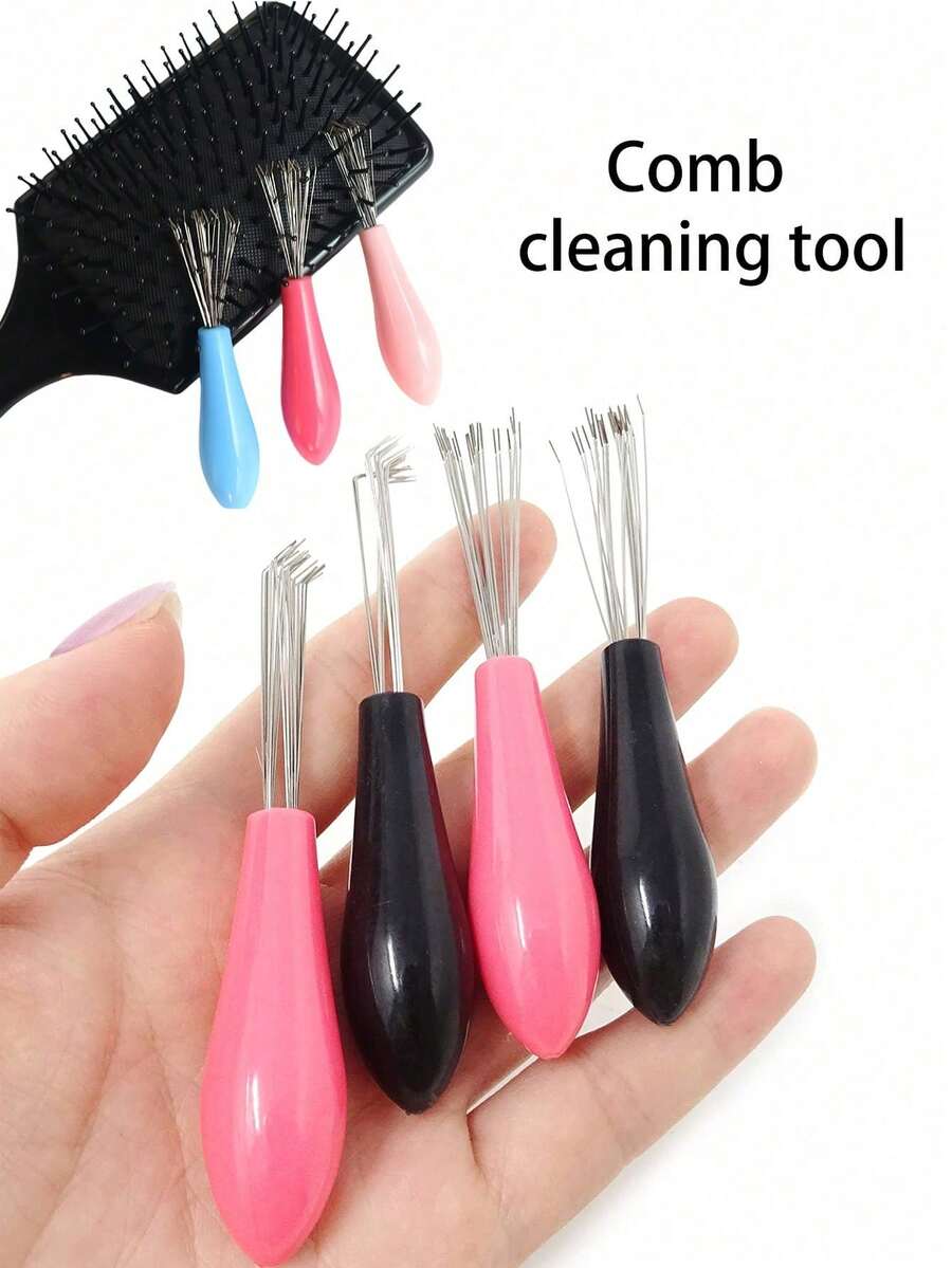 2pcs Hairbrush Cleaning Brush Hair RemoverA Set Of Massage Comb Hair Cleaning Wide Brush Hair Styling Tools Suitable For Use In Salons And At Home, Random Color, Comfortable To Comb,Hair Tools,Hair Items,Travel Essential,Travel,Barber,Hairstylist,Barber Accessories,Valentine's Day,Hair Supplies,Hair Stylist,Barbershop,Salon,Vacation Essentials,Hair Products,Barbershop,Valentine's Gift,Travel Essentials For Women,Hair Stylist Tools - 彩色 - 查看 1