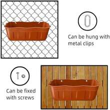 DallerSoode Chicken Feeder Waterer,Hanging Goat Feeders,Feed Trough 3.5 Quart 2 Pack,Hanging Fence Feed Trough For Poultry Livestock,Black - 1.3 Quart (3 Pack)-Terracotta - 查看 4