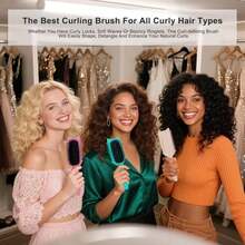 Curl Defining Brush, Curly Hair Brush Defining For Curls Waves &Amp; Coils, Volume Styling Women'S Curls, Reduce Pulling Frizz, Funny Cat Ear Designs - Green - ColorC - 查看 2