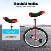 24 Inch Wheel Outdoor Unicycle Adjustable Height Exercise Bicycle For Outdoor Sports Fitness Exercise 154lbs Capacity - Red - View 6