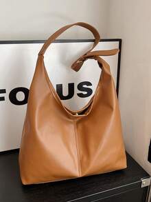 复古通勤纹理单肩包，新款韩版时尚腋下包，女士手提包 - 彩色 - 查看 15