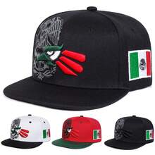 1pc Men's Eagle Head Embroidered Snapback Hat, Street Fashion Casual Cap For Spring, Autumn, Travel, Beach