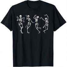 Dancing Skeletons Halloween Dance Of Death Macabre Skeleton T-Shirt - Black - View 1
