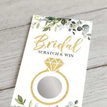 24/48 Pcs Bridal Shower Games Featuring Printed Scratch-Off Raffle Cards, A Fun Wedding Shower Activity With A Botanical Eucalyptus Design, Including 40 Cards And Stickers - Pink - View 3
