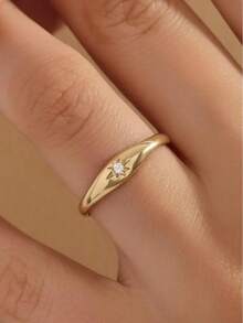 1枚女士小钻石星空戒指，经典设计，适合日常休闲装扮（无包装盒） - 戒指 - 查看 2