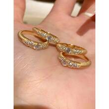 A French-Style Light Luxury Brushed Diamond Ring Fashionable High-End Vintage Court Style Elegant Versatile Niche Ring - 黃金色 - 查看 2