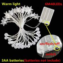 1pc 10/20/40/80 LED Crystal Ball String Lights, Warm White, Battery Operated, For Holiday Party, Romance, Bedroom, Home & Tent Decor