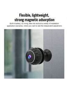 1pc Intelligent Full HD 1080P Mini Wireless Camera Supports WiFi Connection, Has Motion Detection Function, Rechargeable Battery And USB Charging Function, Is Not Waterproof, Users Can View It In Real Time Anytime And Anywhere Through Remote Application, And Can Be Suitable For Indoor And Outdoor Environments-Very Suitable For Home Security Monitoring, Such As The Safety Care Of The Elderly, And Pets. - Black - View 7