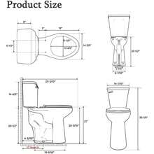 Inodoro alargado de 21 pulgadas de alto, inodoros extra altos con asiento de inodoro de altura cómoda y descarga única de 1,28 GPF, adecuado para personas mayores y personas altas - negro - - Ver 7