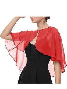 Women's Pink Chiffon Shawl With Pearl Decor, Lightweight Shawl For Spring, Summer, Autumn, Suitable For Bridal And Daily Wear