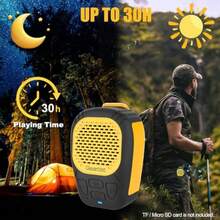 Altavoz Bluetooth altavoz portátil resistente al agua con clip para sitio de trabajo profenal hasta 30 horas de tiempo de reproducción micrófono integrado para música manos libres/llamadas - como en la foto - Ver 2
