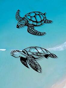 1pc Vintage Metal Sea Turtle Wall Art Decor, Coastal Decor Wall Hanging, Ocean Inspired Design, High Quality Durable Metal Art Wall Decor, Suitable For Indoor/Outdoor Wall Decoration, Home Decor, Bedroom, Living Room, Garden, Patio, Ideal Housewarming, Holiday, Birthday Gift - Multicolor - View 5
