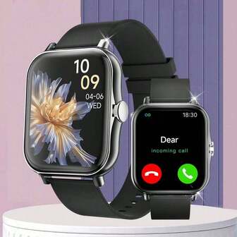 SIMSONLAB Unisex Smart Watch, Women's High-Definition Screen Smart Watch, 1.83-Inch High-Definition Color Curved Screen, Full-Fit Touch Screen, Sports Smart Watch, Supports Multiple Languages, Wireless Charging, Music Player, Calling Function And Message Notification, Suitable For School, Sports, Parties And Other Occasions