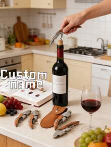 1Pc Customized Name Bottle Opener – Personalized Metal Engraved Beer Opener, Heavy-Duty Premium Design, Stylish Bar Tool, Ideal Men's Gift For Birthdays, Father's Day, Weddings & Special Occasions - Multicolor - View 2