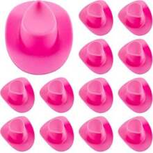 12 piezas Sombreros de muñeca mini lindos, sombreros de fiesta pequeños, sombreros de vaquero en miniatura de plástico, sombreros de vaquero para mujeres, manualidades, sombreros de estilo occidental, accesorios de fiesta de muñecas, decoración de casa de muñecas de juego de simulación - Multicolor - Ver 4