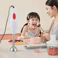 Licuadora eléctrica portátil, procesadora de alimentos para bebés, picadora de carne. - Blanco - Ver 1