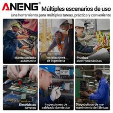 Pinza Amperimetrica Multimetro Digital De Pinza Profesional Aneng PN108 Resistencia Identificación De Cables Vivos Y Neutros Capacitancia Diodo Temperatura - Rojo - Ver 2