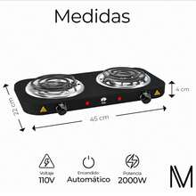 Parrilla Eléctrica Raga 2 Quemadores Acero Inoxidable 2000w Color Negro - Tipo de Enchufe A USA (110-127V) - Ver 4