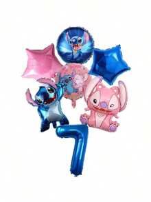 Hasbro 7 chiếc bóng nhôm Lilo & Stitch, trang trí tiệc sinh nhật cho bé trai & bé gái, 1 2 3 4 5 6 7 8 9 tuổi, phụ kiện tiệc mừng em bé, bóng đồ chơi trẻ em - Nhiều màu - Xem 9