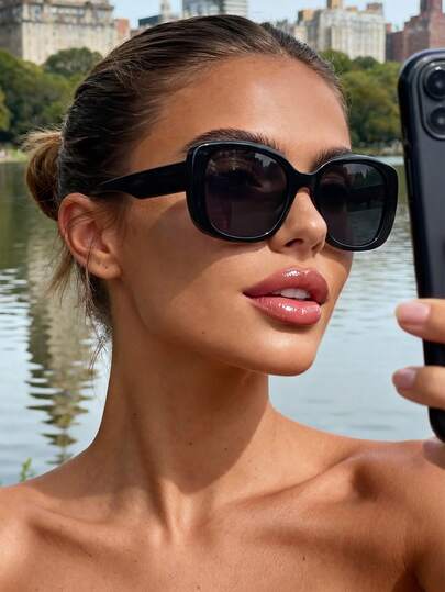 1 Pair Unisex Black Square Sunglasses, Suitable For Driving, Travel, Beach, Sports, Music Festivals, Summer Accessories, Vacation, Family Outings, Golf, Holiday Outfits, Hiking, Street Style, Outdoor Wear, Vacation Atmosphere, Elegant Attire, Street Style Accessories, Sporty Style, Parties, Fishing, Outdoor Activities, Holidays, Outdoor Activities