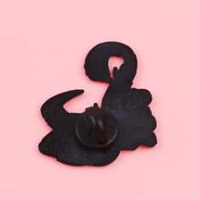 动漫怪猫珐琅徽章 趣味卡通胸针 翻领别针 徽章 背包服装配饰 珠宝 朋友礼物 - 黑色 - 查看 5