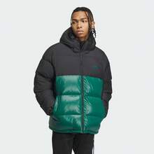 Adidas Nike Sportswear Metro Therma-FIT 品牌logo寬鬆連帽保暖麵包羽絨外套 女款 綠古色