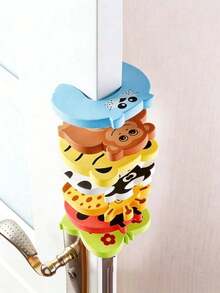 8pcs/1set Cartoon Pattern Child Safety Anti-Pinch Door Stopper, Cute Animal EVA Foam Door Stopper - Soft, Colorful, Durable Safety Plug, Soft Texture, Door & Wall Protector - Multicolor - View 2