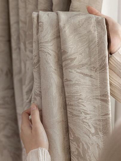 1pc Blackout Thermal Curtain Fabric - 99% UV-Resistant Polyester, Rod Pocket Hanging, Non-Bleachable Plain Weave, Bedroom Art Theme, Coated Blackout Thermal, Noise-Reducing - Ideal For Bedroom, Farmhouse And School Deep Sleep (280g Fabric Weight)