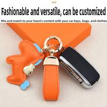 Luxury Horse-Shaped Keychain - Lucky Charm For The Year Of The Horse 2026, High-Quality Leather Couple Car Key Chain, And Adorable Cartoon Clothing Bag Pendant, Ideal As New Year Gifts, Perfect Choice For Car Keys