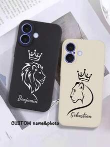 1pc Customized Creative Phone Case, Compatible With IPhone 6s, 17, 17 Pro, 17 Pro Max, 16 Pro, SE2/3, 11 Pro/12 Mini/13/14 Pro Max/15 Plus/16 And More, Matte Soft TPU Silicone Material, Can DIY Customize Family Pet Private Photos, Birthday Gift, Holiday Gift, Christmas Gift, Fun Protective Case. - White - View 4