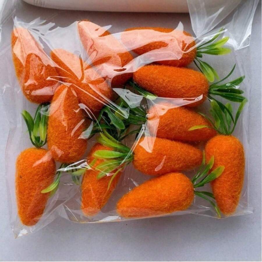 10个复活节泡沫胡萝卜，复活节道具胡萝卜，节日派对彩蛋装饰