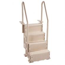 Swimming Pool Ladder, 4-Step Double Handrails Stairs With Non-Slip Heavy Duty Steps, Max Load Capacity 400 Lbs, For 48-54 In Inground & Above-Ground Pools Of Any Decking Surface, Taupe - Taupe - 4-step - View 8