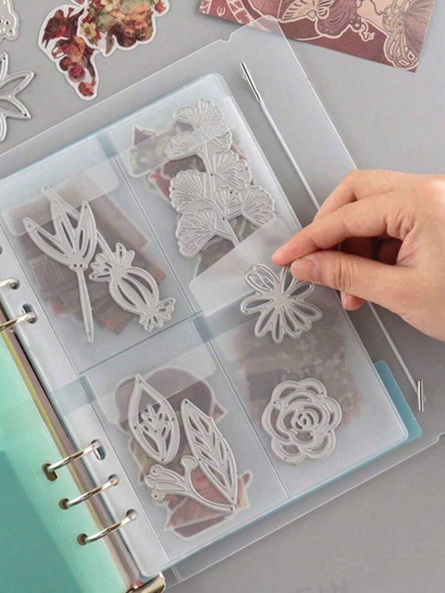 Transparent Frosted Binder Sleeves, Financial & Life Organizer Notebook, Transparent Loose-Leaf Invoice Document Folder, PP Outer Shell File Bag Office Supplies, Sealed Document Organizer File Folder, DIY Scrapbook Storage - Multicolor - View 1