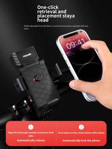 TOSUOD Luz Delantera de Bicicleta 4 en 1 Integrada con Bocina y Soporte para Teléfono, Luz de Ciclismo de Alta Luminosidad, Sonido de Advertencia Fuerte, Montaje Fácil y Estable, Universal para Bicicletas de Montaña, Carretera, Plegables y de Transporte, Accesorio de y Navegación para Conducción Nocturna - Multicolor - Ver 4