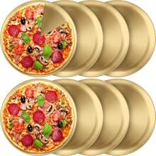 8pcs/Set 6.7inch/17cm Stainless Steel Round Pizza Baking Pans, Oven , Durable & Easy To Clean For Home Kitchen & Restaurant - Multicolor - View 2