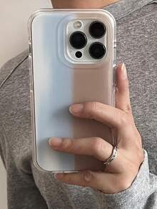 1 Pc Ins Early Autumn Wind Contracted Light Blue Gradient Nude Following, Lovely Advanced Sense Of Fashion And Personalized From The Silicone Protective Shell, Compatible With IPhone17 Compatible With IPhone17promax/Compatible With IPhone16 Pro Max/Compatible With IPhone15 Pro/Compatible With IPhone14 Compatible With IPhone13/12/11, Suitable For Family/Friends/Sister/Girlfriend On Valentine's Day Gift/Birthday Gift/Mother's Day Gift - Baby Blue - View 2