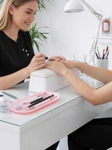 1pc Square Stainless Steel Jewelry Tray, Makeup Organizer Dish - Multicolor - View 5