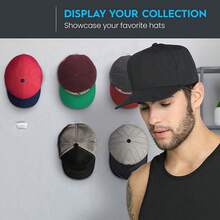 12-Pack Wall-Mounted Hat Hooks, Simple Hat Rack, No-Drill Adhesive Hooks, Baseball Cap Hooks, Wall-Mounted Hat Rack, Multi-Functional Traceless No-Drill Hooks, Home Bathroom Decoration, Bathroom Storage, Autumn Decoration, Back-To-School Season. - Multicolor - View 5