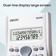 DELI La calculadora D82MS cuenta con teclas duraderas y sensibles, batería de larga duración y ahorro de energía, amplias funciones de cálculo y una gran pantalla de dos líneas. - Blanco - Ver 3