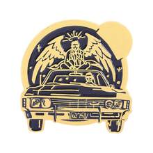 New Electroplated Metal Color Brooch Geometric Metal Badge Car Angel Wings Film And Television Peripheral Gift Pin - QHXZ4447 - 查看 3