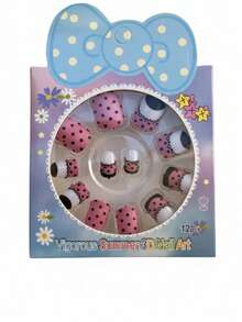 Set de 6 paquetes de 12 Uñas Postizas Infantiles de Colores, Diseños 3D de Animales, Frutas y Figuras Kawaii para Niñas, Kit de Manicura Divertida. - Multicolor - Ver 5