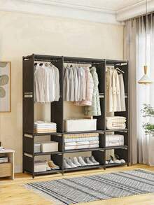 1pc Portable Wardrobe Closet, Multi-Functional Fashion Closet Organizer With Dustproof Function, Freestanding Display, Floor-Standing Assembly Storage Rack, Bedroom/Living Room Home, Holiday Gift, Christmas Gift, Children Gift