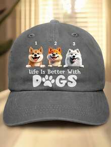 Custom-Made Personalized Hats, Featuring Multiple Names And Photos, Custom Pet Photos, Dog Photos, A Retro Washed Style, Five Color Options. Perfect For Dads, Father's Day Gifts, Birthday Gifts, And Stylish Items. Gifts For Pet Lovers - Multicolor - View 21