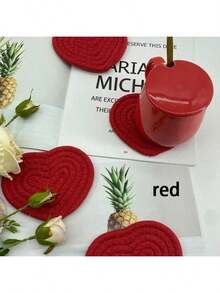 These Heart-Shaped Coasters Effectively Protect Your Table From Hot Cups, Cold Drinks, And Moisture Rings. The Textured Or Grippy Bottom Prevents Sliding, Keeping Your Beverages Secure On Smooth Surfaces.Featuring A Cute, Well-Defined Heart Shape, These Coasters Add A Touch Of Warmth And Style To Any Setting. - Multicolor - View 2